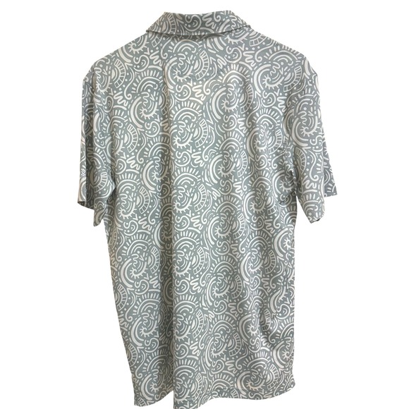 New Chubbies Polo Shirt Mens Small Sage Green Swirl Performance Stretch Relaxed - Picture 10 of 12